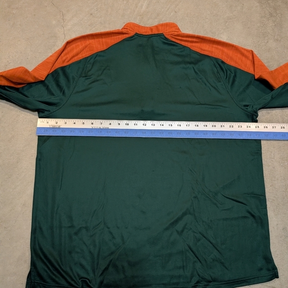 Adidas University Of Miami Men's XL 1/4 Zip Flaws Green Orange - Picture 9 of 10